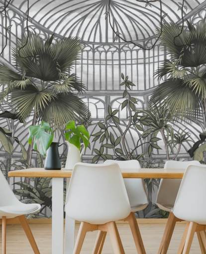 greenhouse wallpaper mural called Tropical Greenhouse for homes and businesses