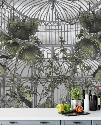 Gewächshaus-Tapete namens Tropical Greenhouse für Haushalte und Unternehmen