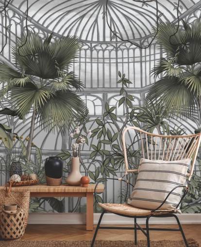 drivhus tapet vægmaleri kaldet Tropical Greenhouse til hjem og virksomheder