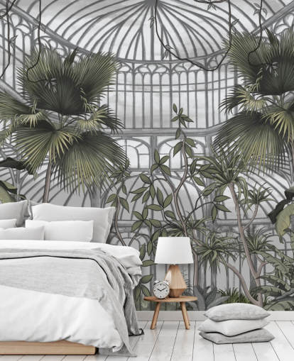 mural de papel de parede de estufa chamado Tropical Greenhouse para residências e empresas