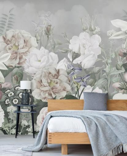 large floral wall mural