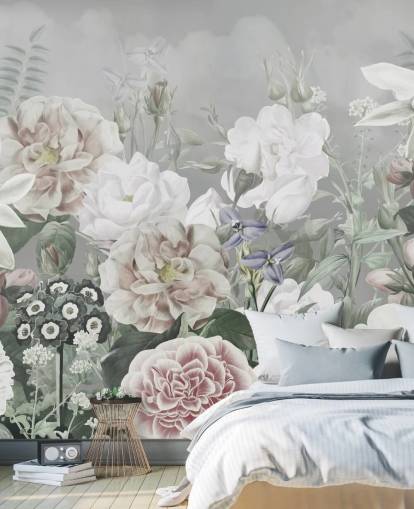 large floral wall mural