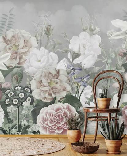stort blomsterveggmaleri stort blomsterveggmaleri