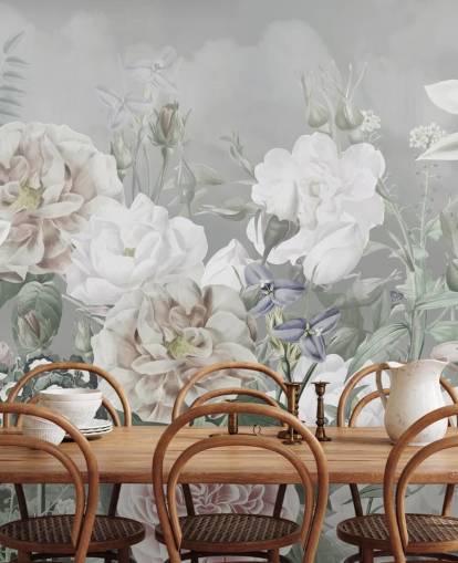 large floral wall mural