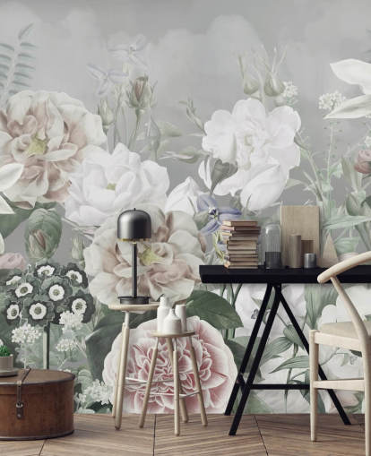 large floral wall mural