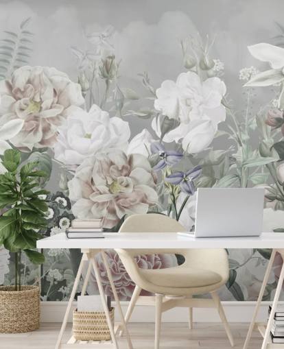 large floral wall mural