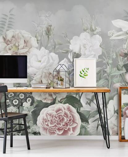 large floral wall mural