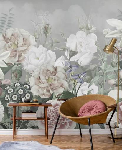 large floral wall mural