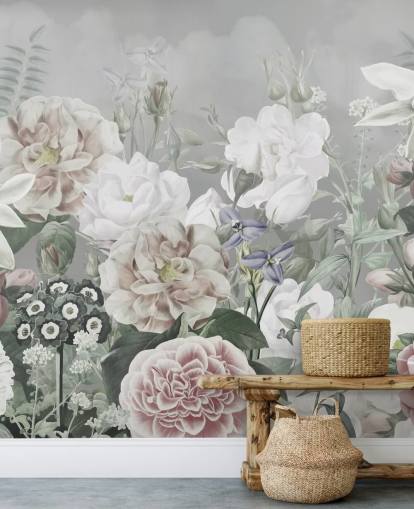 large floral wall mural