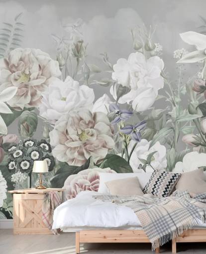 large floral wall mural