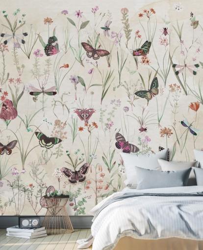 herbs and butterflies wallpaper mural called Herbals and Butterflies II by Marina Stupakova for bedrooms and living rooms herbs and butterflies wallpaper mural called Herbals and Butterflies II by Marina Stupakova for bedrooms and living rooms