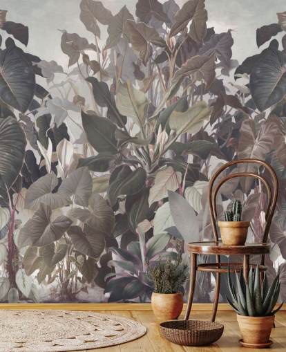 purple tropical jungle wallpaper