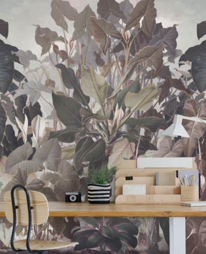 purple tropical jungle wallpaper