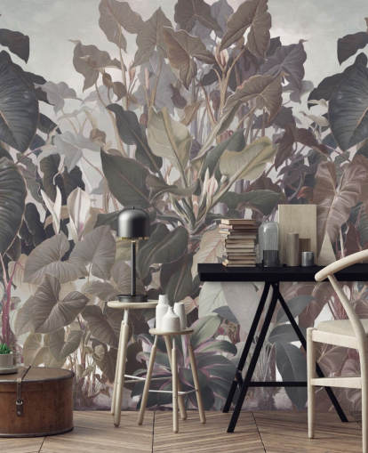 purple tropical jungle wallpaper