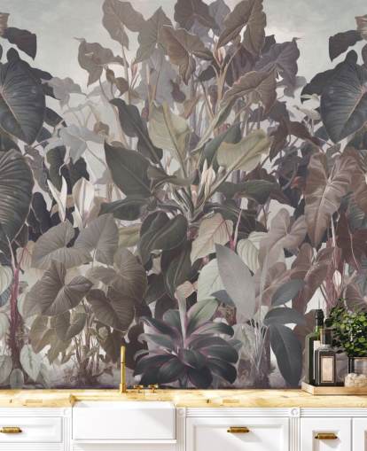 purple tropical jungle wallpaper