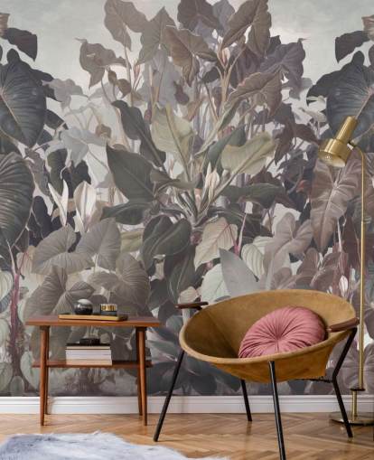 purple tropical jungle wallpaper