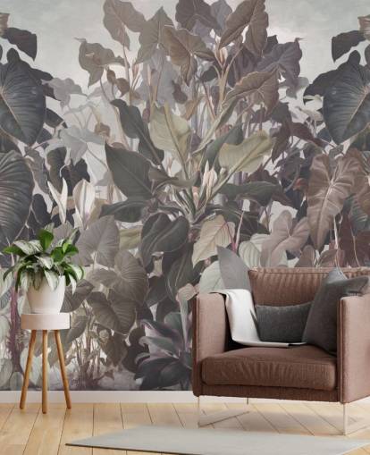 purple tropical jungle wallpaper