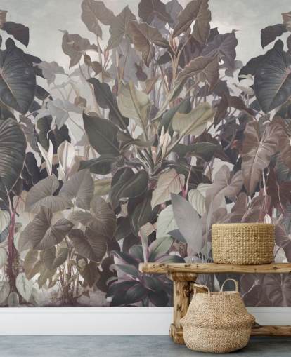 papel de parede roxo da selva tropical