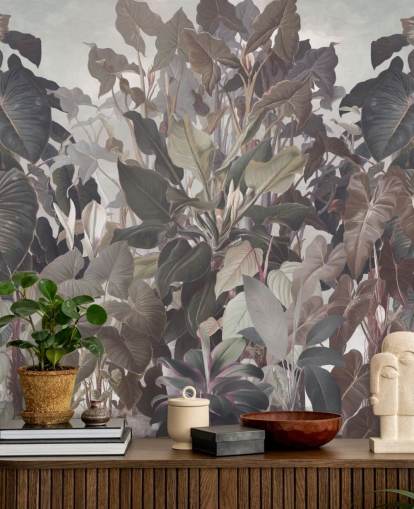 carta da parati viola della giungla tropicale