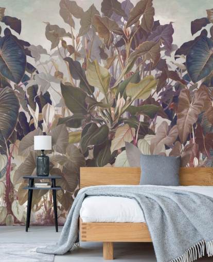 multicoloured jungle mural