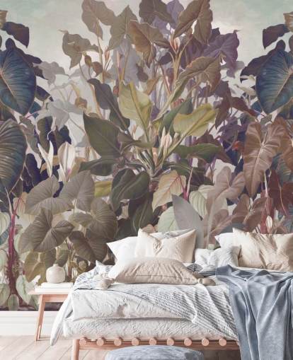 mural de selva multicolorido