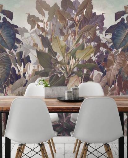 mural de selva multicolorido