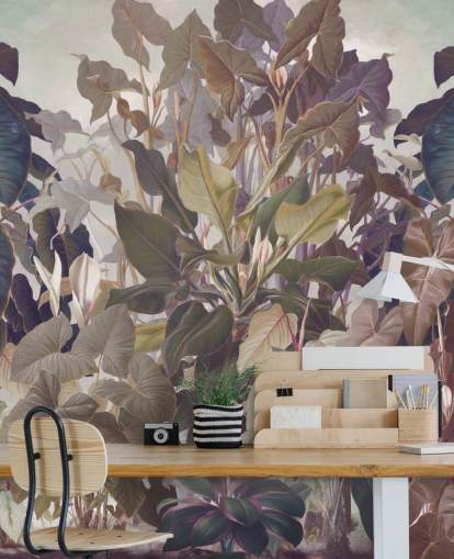 multicoloured jungle mural