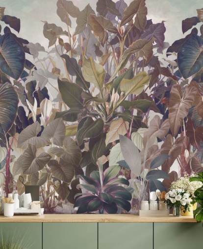 mural multicolor de la jungla