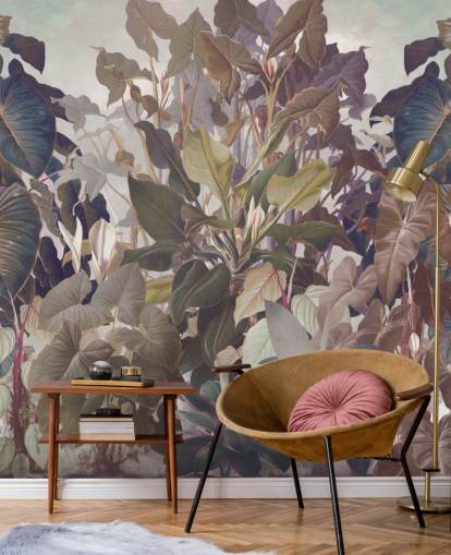 multicoloured jungle mural