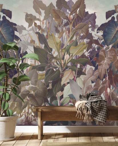 flerfarget jungel veggmaleri