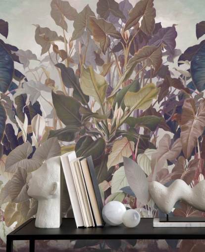 multicoloured jungle mural