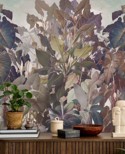 mural de selva multicolorido