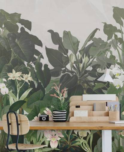 big leaf jungle wallpaper mural