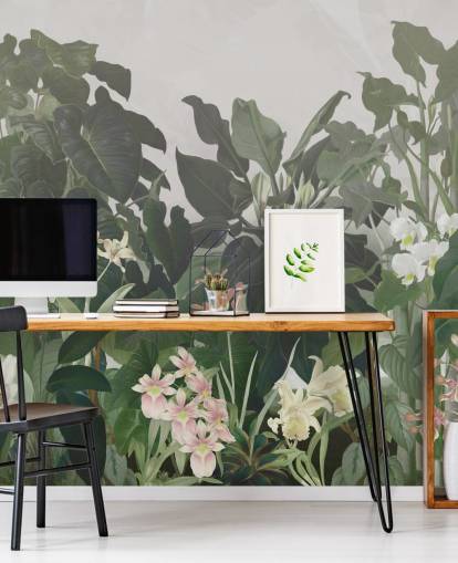 big leaf jungle wallpaper mural