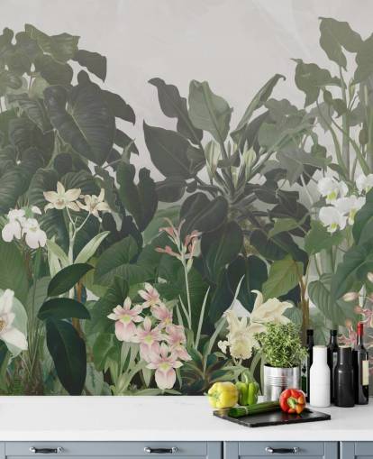 mural de papel pintado Big Leaf Jungle