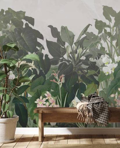 big leaf jungle wallpaper mural