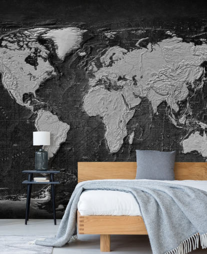 carte du monde murale noire et grise appelée Industrial Map Terrain Dark pour les chambres à coucher et les bureaux à domicile carte du monde murale noire et grise appelée Industrial Map Terrain Dark pour les chambres à coucher et les bureaux à domicile