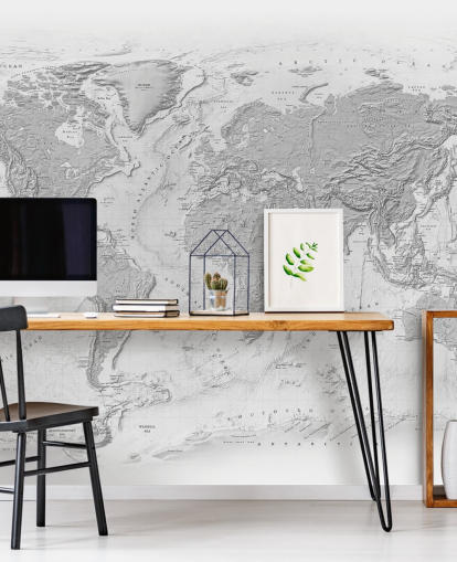 graues Weltkarten-Wandbild graues Weltkarten-Wandbild