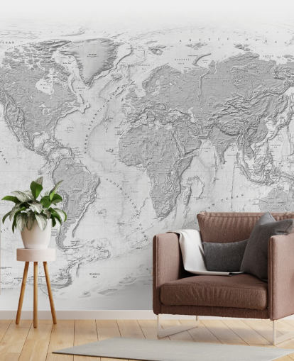 gray world map mural gray world map mural