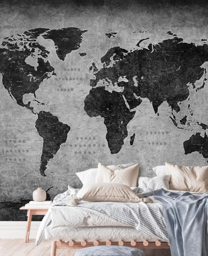 dunkles Weltkarten-Wandbild namens Industriekarte für Schlafzimmer, Heimbüros und Wohnzimmer dunkles Weltkarten-Wandbild namens Industriekarte für Schlafzimmer, Heimbüros und Wohnzimmer