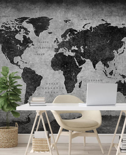 dark world map mural called Industrial Map for bedrooms, home offices and living rooms dark world map mural called Industrial Map for bedrooms, home offices and living rooms