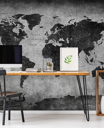 dunkles Weltkarten-Wandbild namens Industriekarte für Schlafzimmer, Heimbüros und Wohnzimmer dunkles Weltkarten-Wandbild namens Industriekarte für Schlafzimmer, Heimbüros und Wohnzimmer