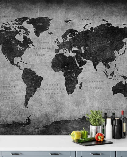 dark world map mural called Industrial Map for bedrooms, home offices and living rooms dark world map mural called Industrial Map for bedrooms, home offices and living rooms