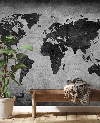 dark world map mural called Industrial Map for bedrooms, home offices and living rooms dark world map mural called Industrial Map for bedrooms, home offices and living rooms