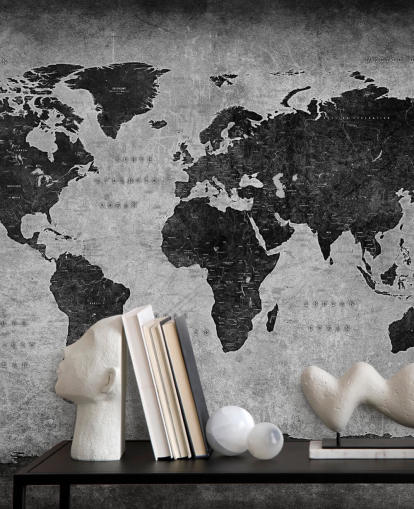 dark world map mural called Industrial Map for bedrooms, home offices and living rooms dark world map mural called Industrial Map for bedrooms, home offices and living rooms