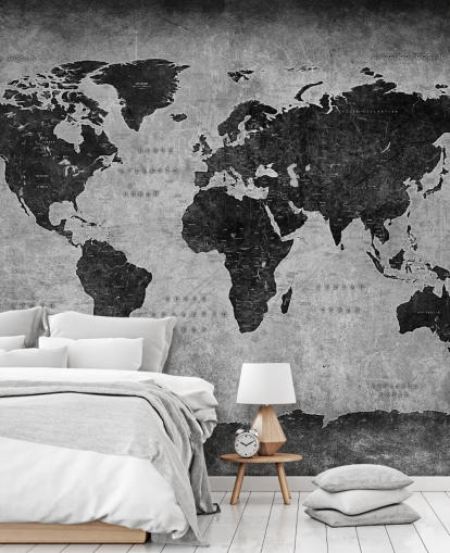 mural de un mapa del mundo oscuro llamado Mapa industrial para dormitorios, oficinas en casa y salas de estar mural de un mapa del mundo oscuro llamado Mapa industrial para dormitorios, oficinas en casa y salas de estar