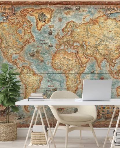 antique world map mural called World Map Antique by Ray & Co for home offices, college and schools antique world map mural called World Map Antique by Ray & Co for home offices, college and schools