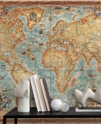 peinture murale ancienne de carte du monde appelée World Map Antique par Ray & Co pour les bureaux à domicile, les universités et les écoles peinture murale ancienne de carte du monde appelée World Map Antique par Ray & Co pour les bureaux à domicile, les universités et les écoles