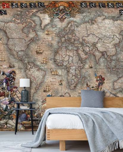 pirates map mural