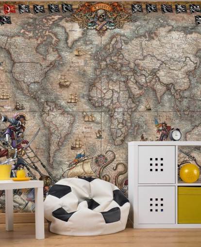 Piraten-Karten-Wandbild